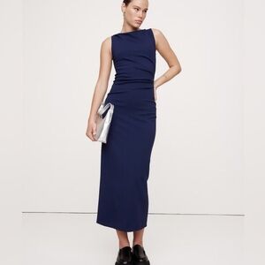 Elegant Navy Sleeveless Maxi Dress